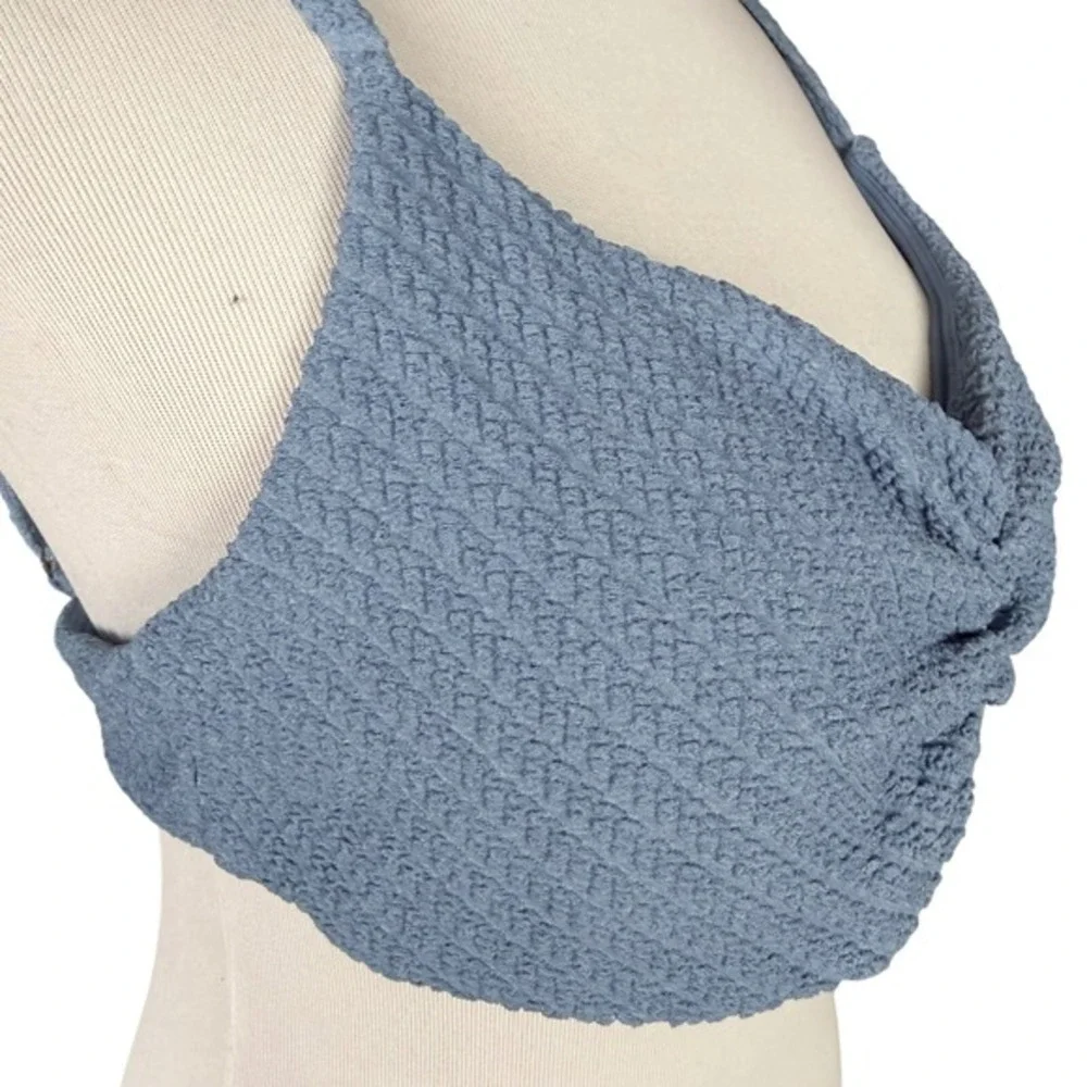 NWT Andie Women's XL Slate Blue Symi‎ Bikini Top Textured Swim Beach Summer